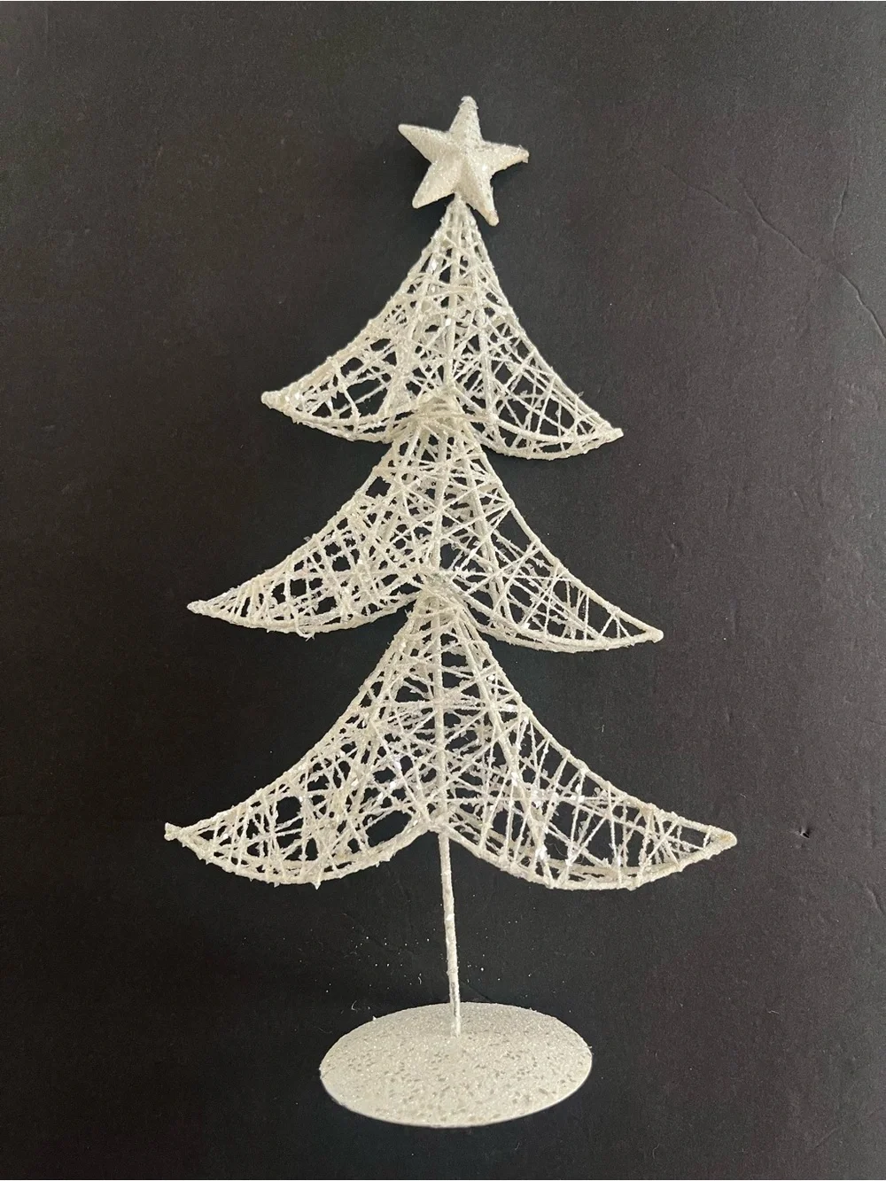 Glitter White Wire-Style Holiday Tree Decoration